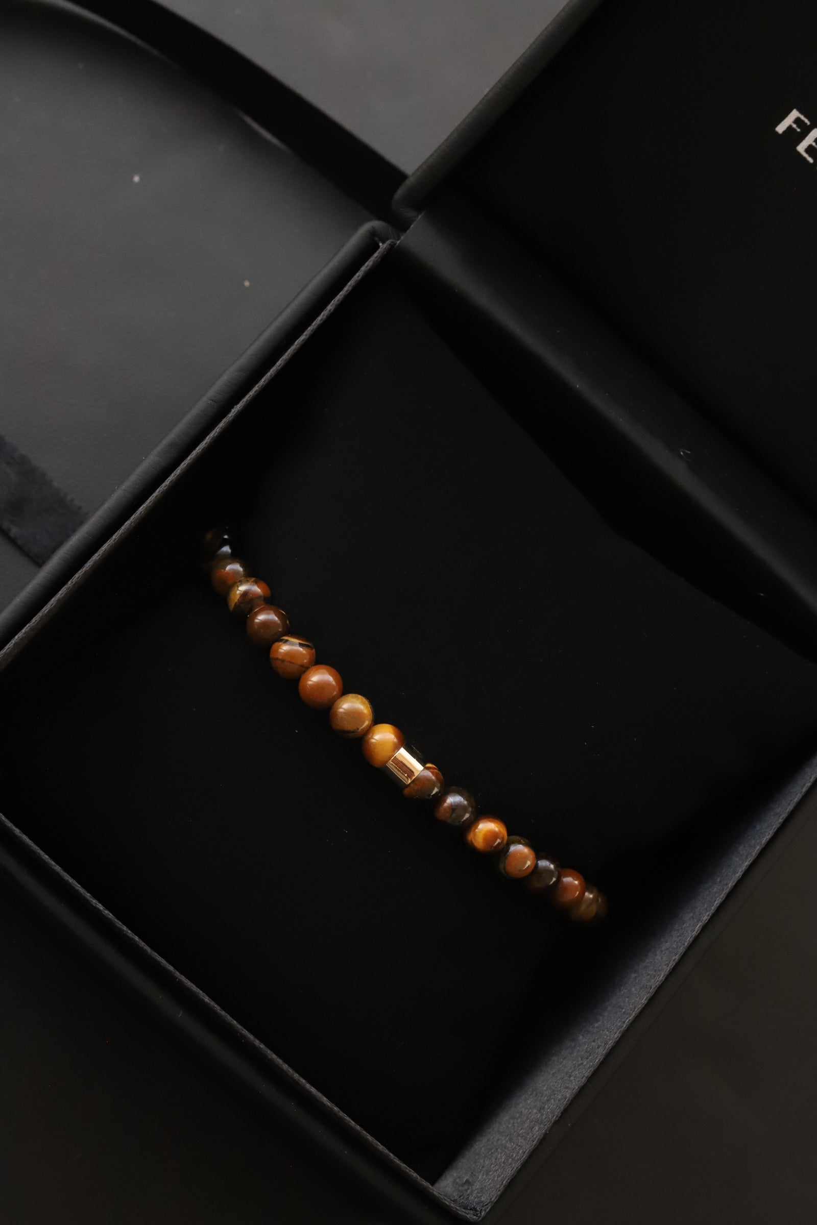 Bracelet Tiger Eye Stone 18kt