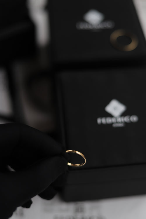 anillo circulo puro anillo básico oro 18kt