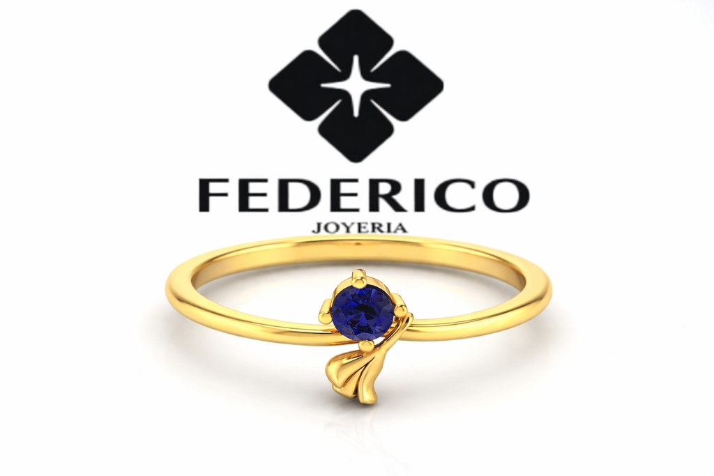 Anillo Azucena Zafiro oro 18 kt
