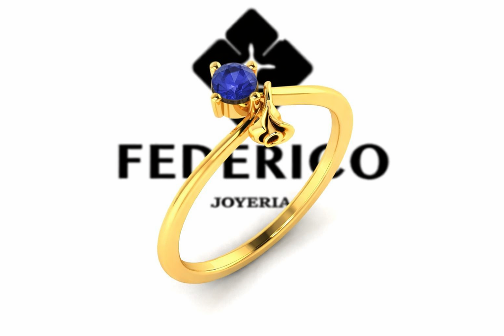 Anillo Azucena Zafiro oro 18 kt