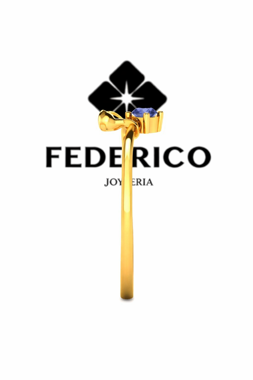 Anillo Azucena Zafiro oro 18 kt
