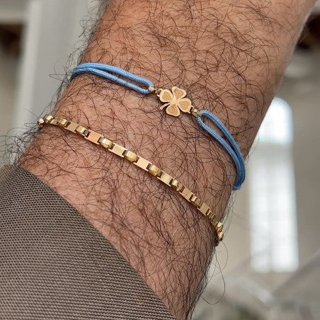 Trebol pulsera aros oro solido 18kt