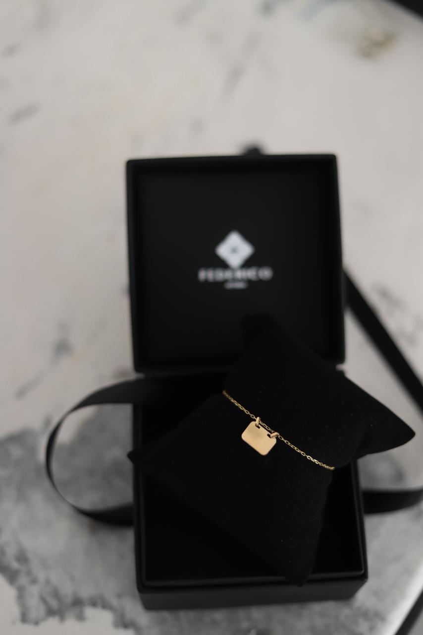Pulsera Placa Elegance oro 18 kt