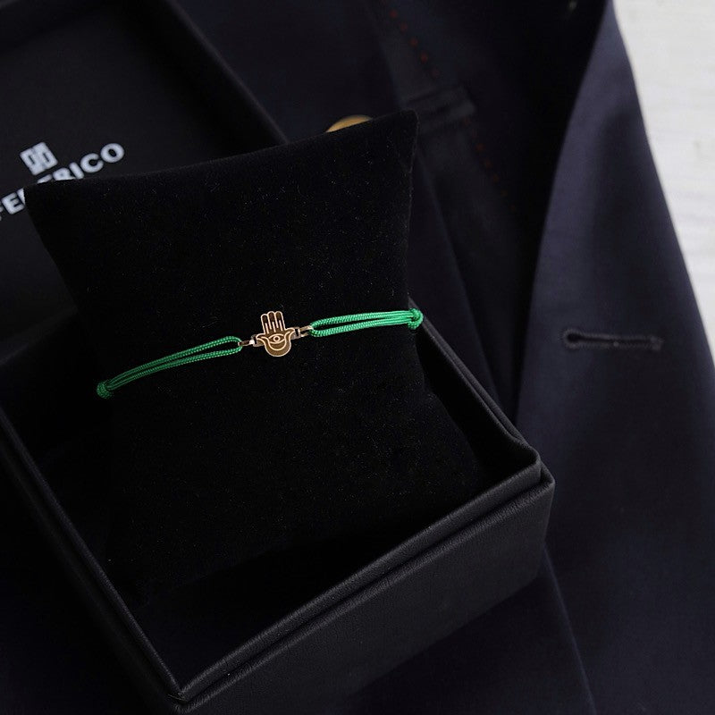 Hamsa pulsera aros oro solido 18kt