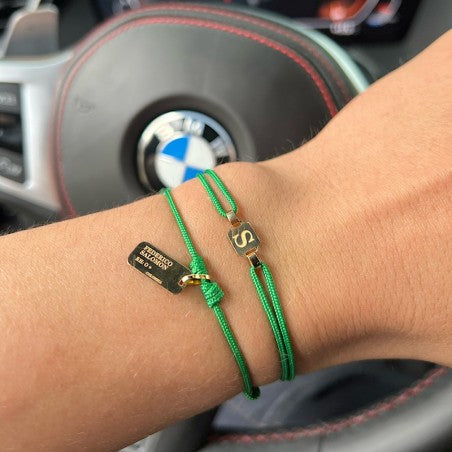 Lazo tag militar 18kt gold bracalet