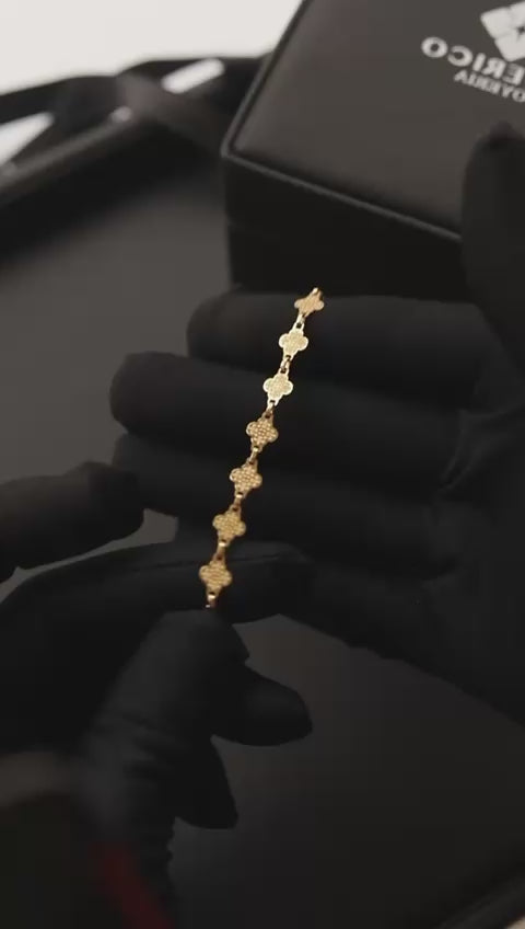 Pulsera Golden Clover 18 Kt