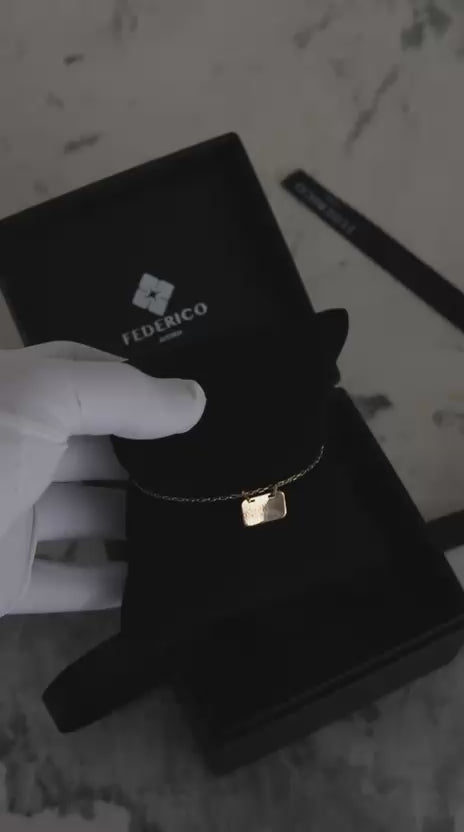 Pulsera Placa Elegance oro 18 kt