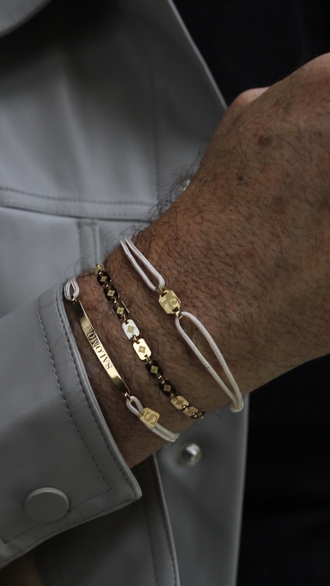 protector cadena eslabones pulsera oro 18kt