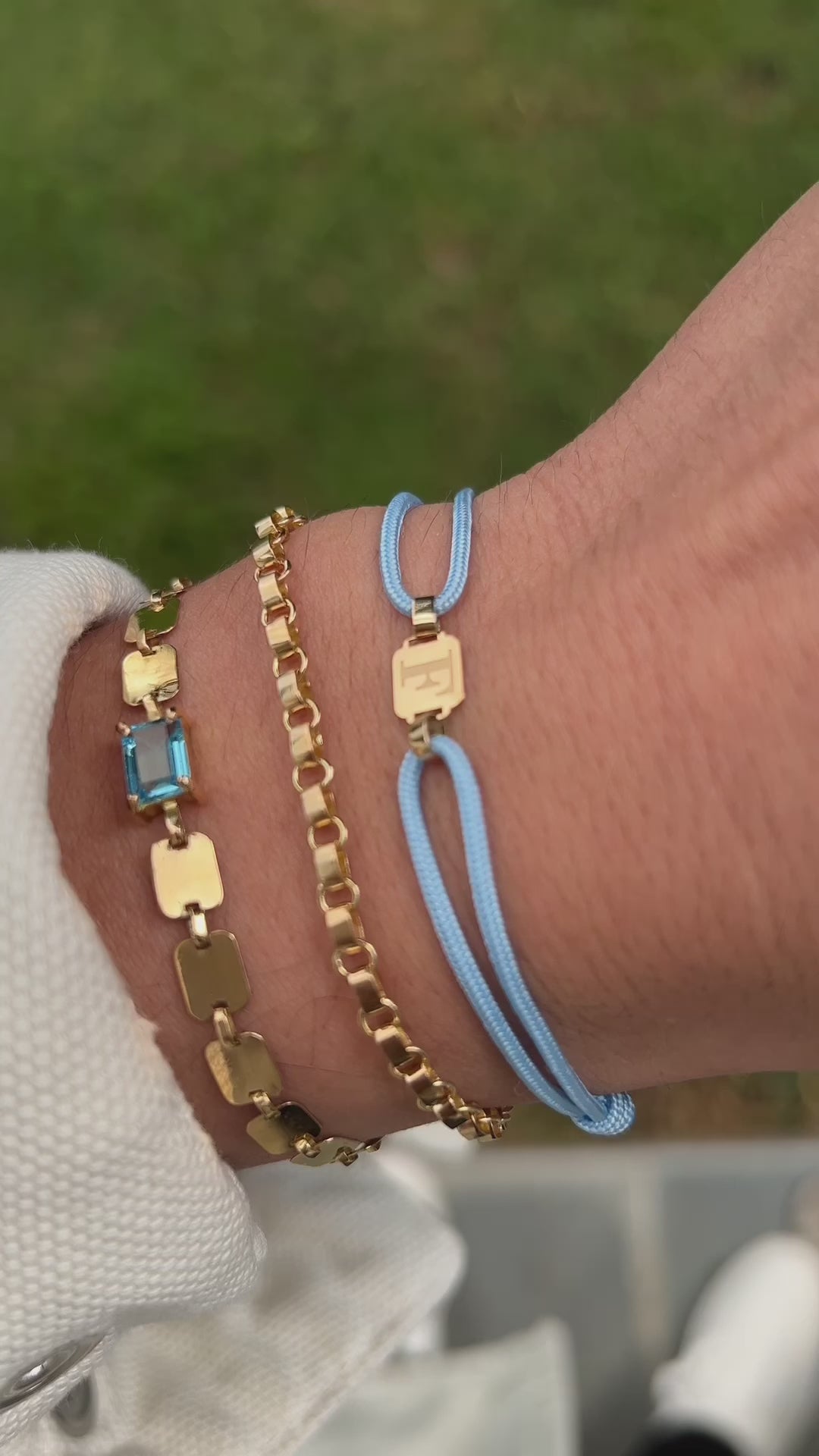 Topacio Pulsera ajax eslabones cadena 18kt