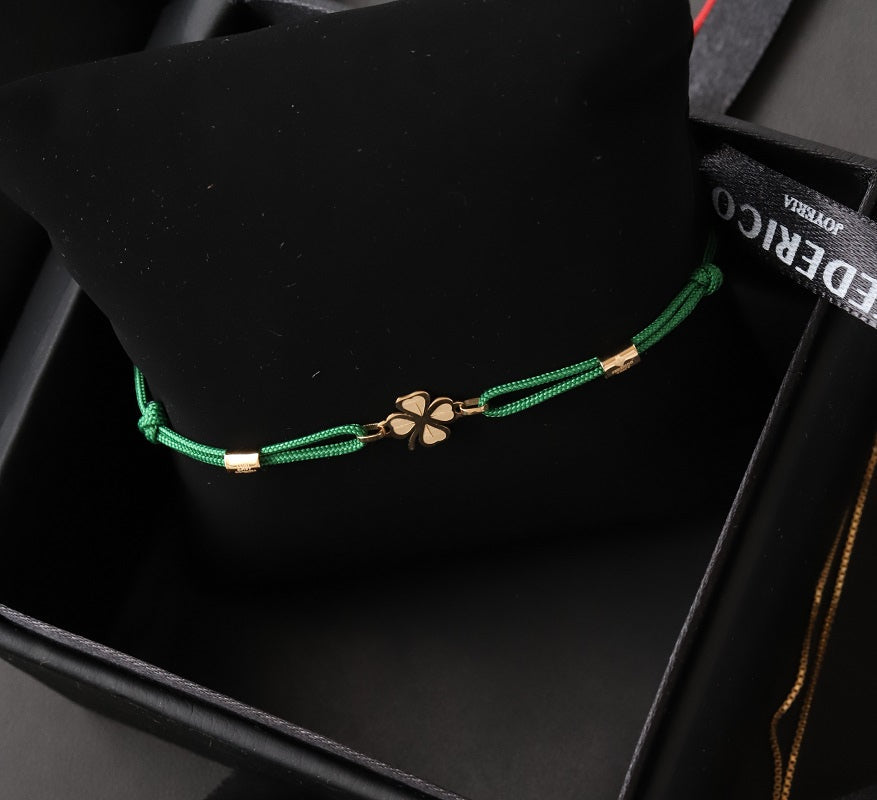 Trébol pulsera cilindros oro solido 18kt
